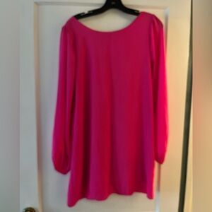Hot Pink mini dress with bell sleeves